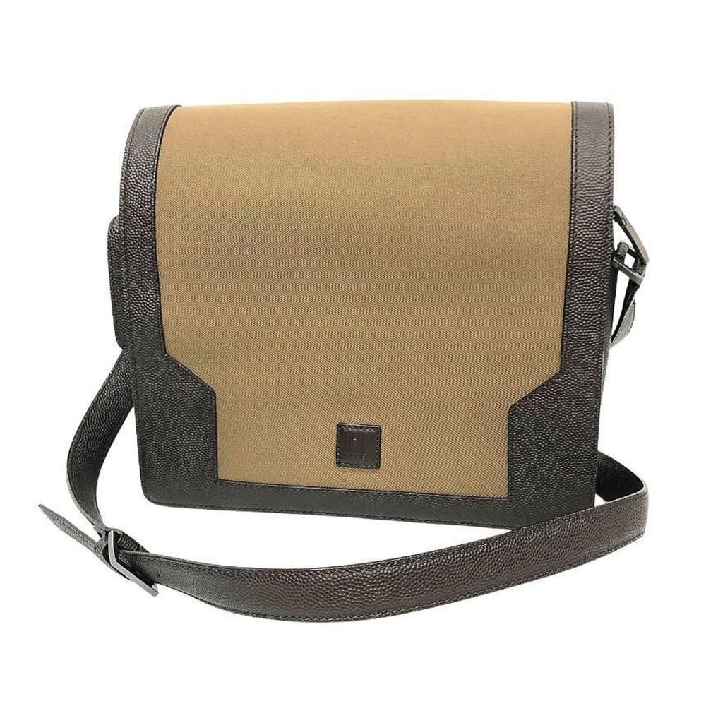Dunhill shoulder bag, canvas and leather, brown, men's bag.